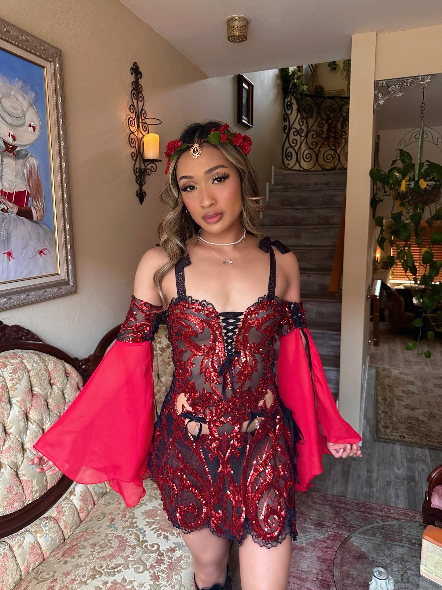 ROSES ARE RED FULL SET - RED or BLACK SLEEVES - MADE2ORDER