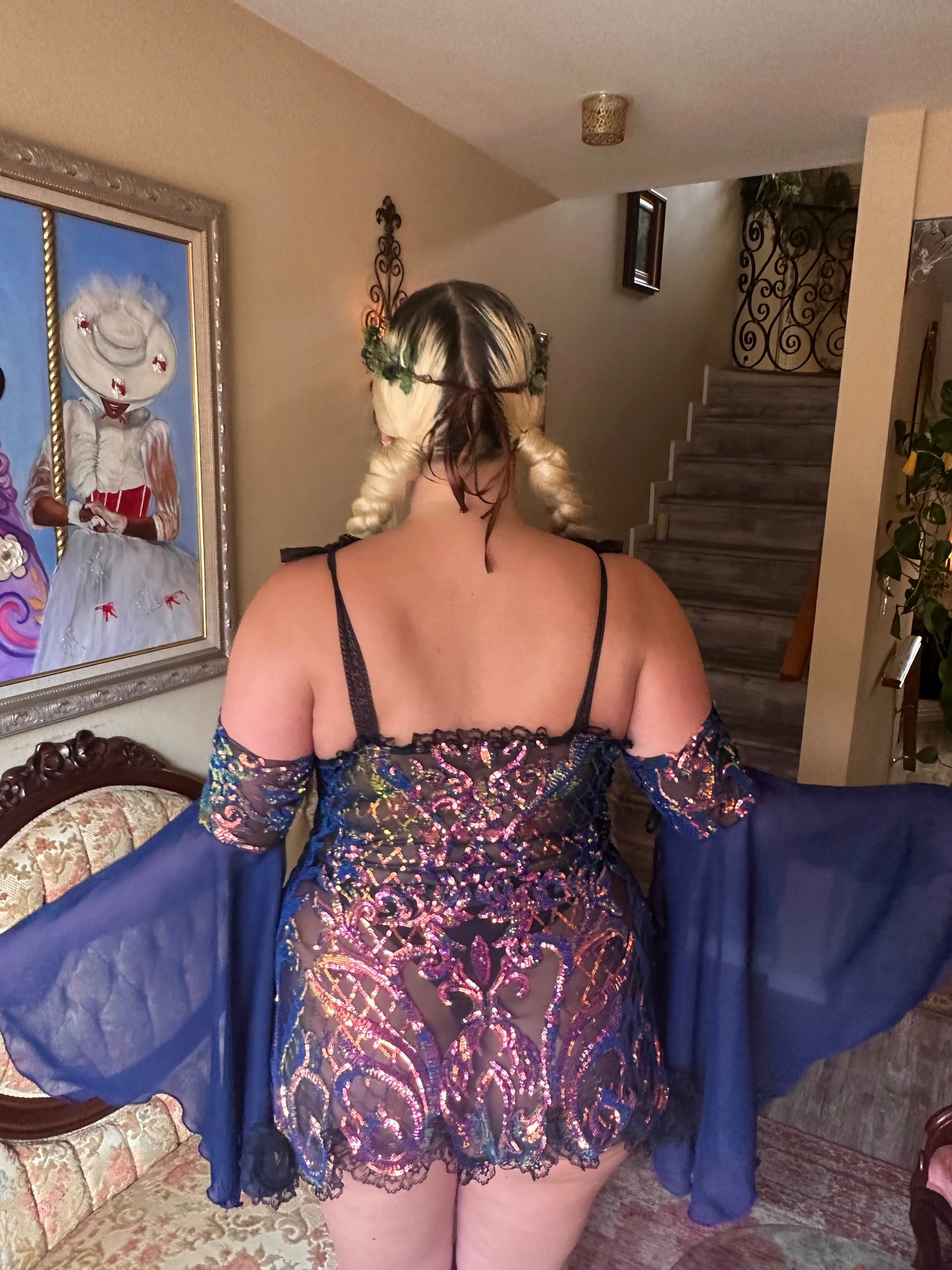 VIOLETS ARE BLUE FULL SET - BLUE or BURGUNDY SLEEVES - MADE2ORDER