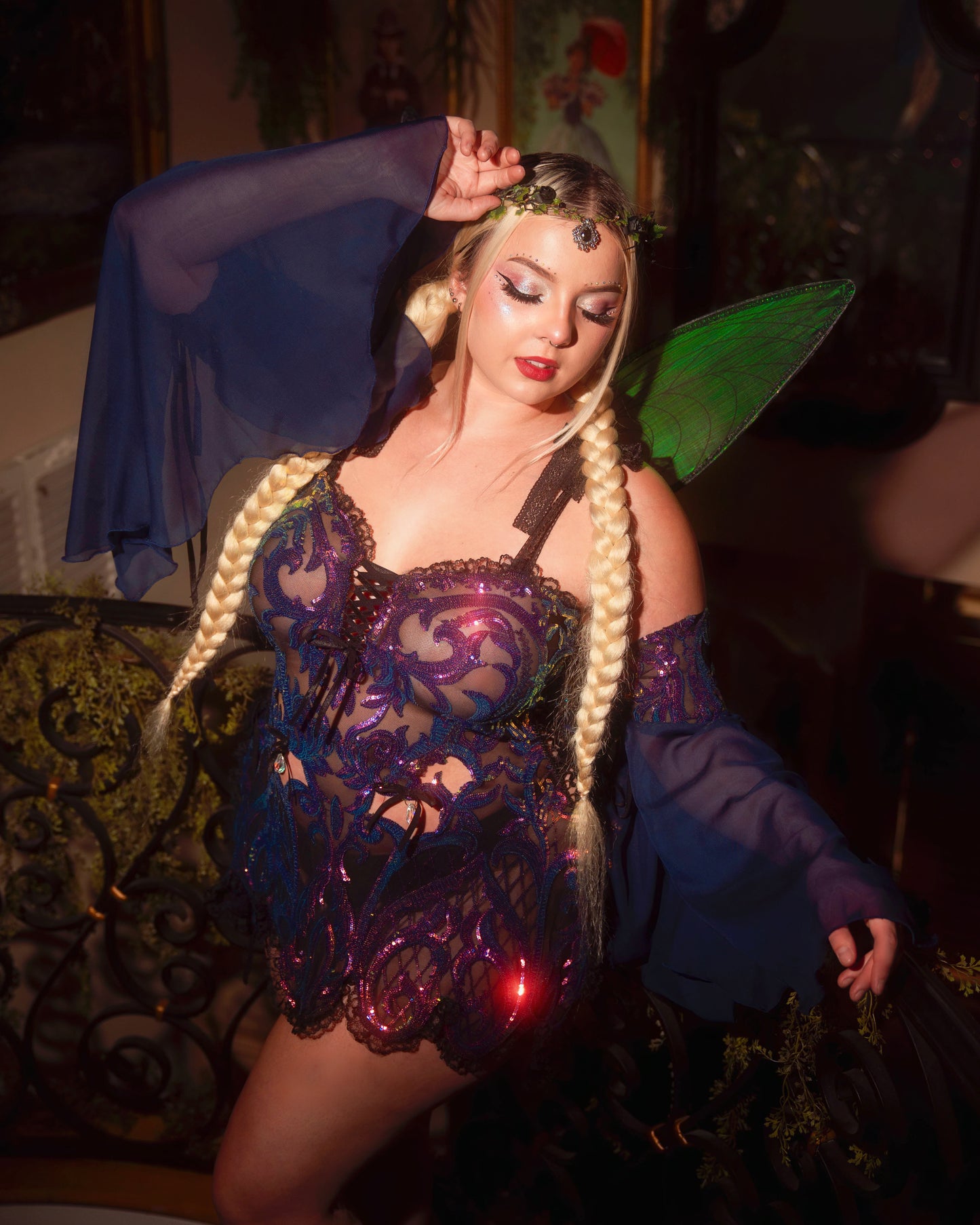 VIOLETS ARE BLUE FULL SET - BLUE or BURGUNDY SLEEVES - MADE2ORDER