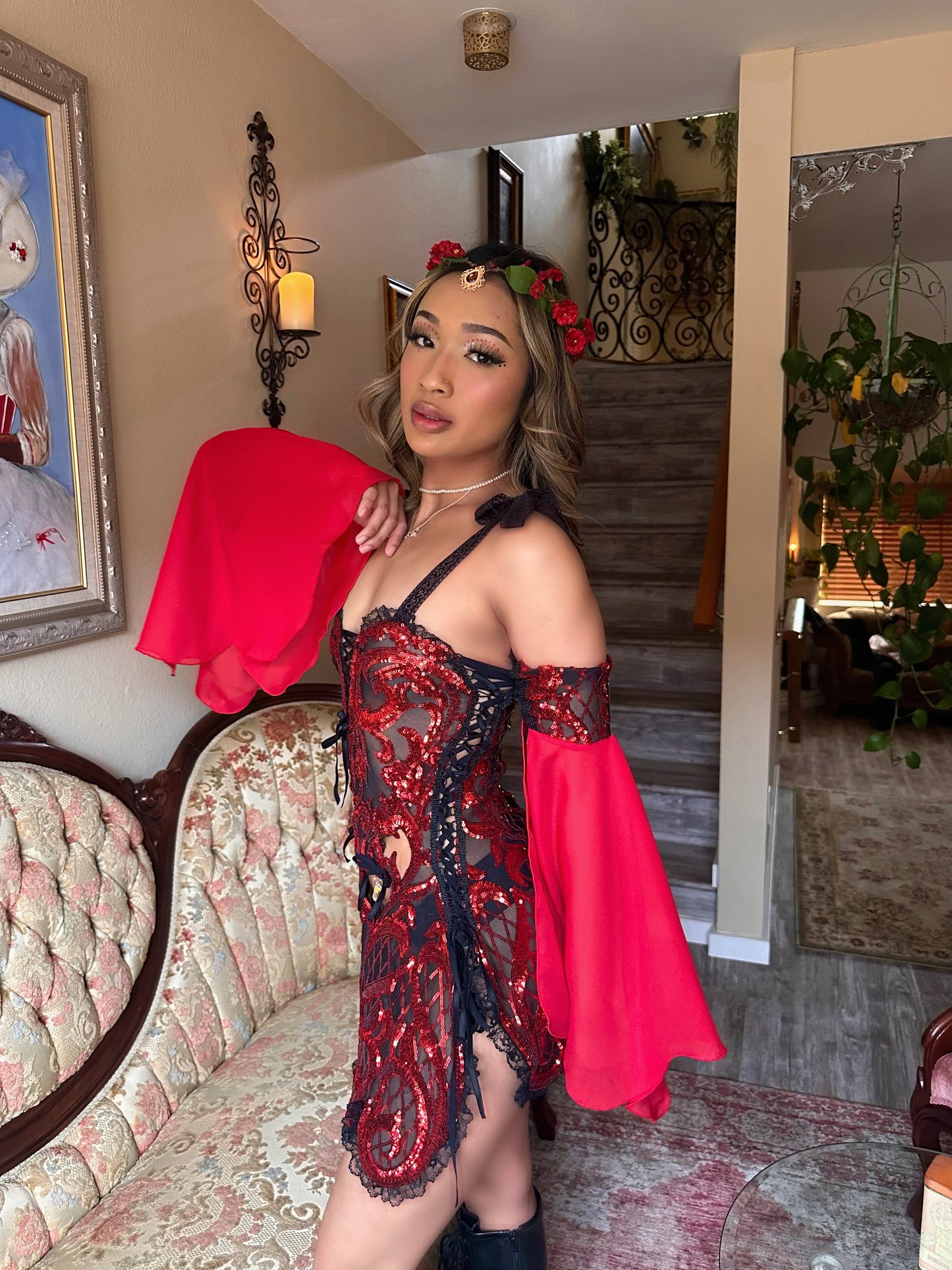 ROSES ARE RED FULL SET - RED or BLACK SLEEVES - MADE2ORDER